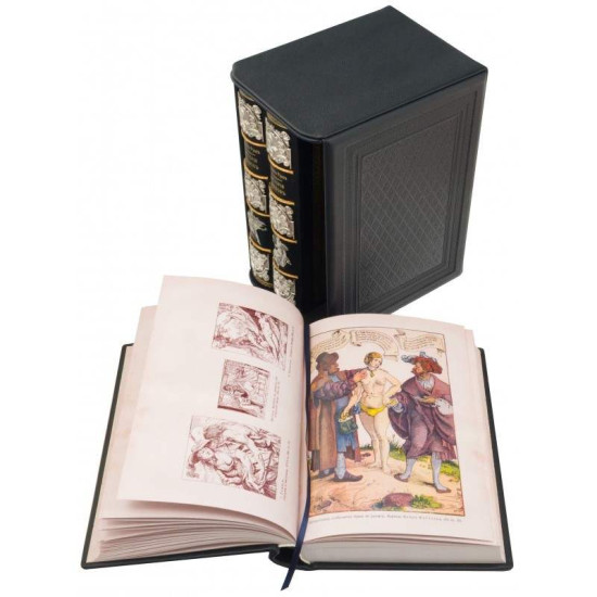Подарункове видання "Ілюстрована історія звичаїв" Е. Фукс. Репринт 1914 р. у 3 томах у футлярі з ювелірним декором