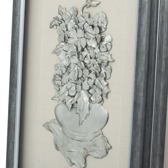 Авторське панно - оберіг "Фіалки" (мідь, сріблення)