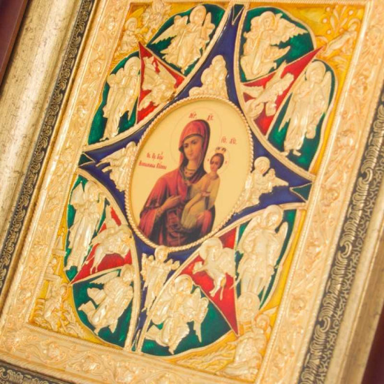 Ікона "Неопалима Купина" з позолотою та емалями