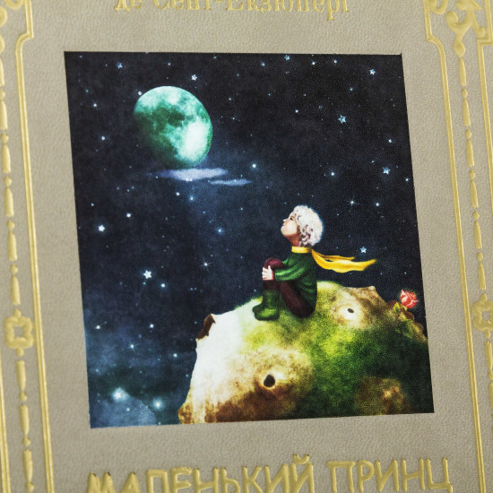 Подарункове видання "Маленький принц. Цитадель. Планета людей»  Антуан де Сент-Екзюпері з декором картиною на тканині