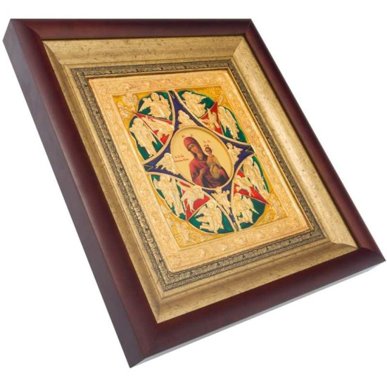 Ікона "Неопалима Купина" з позолотою та емалями