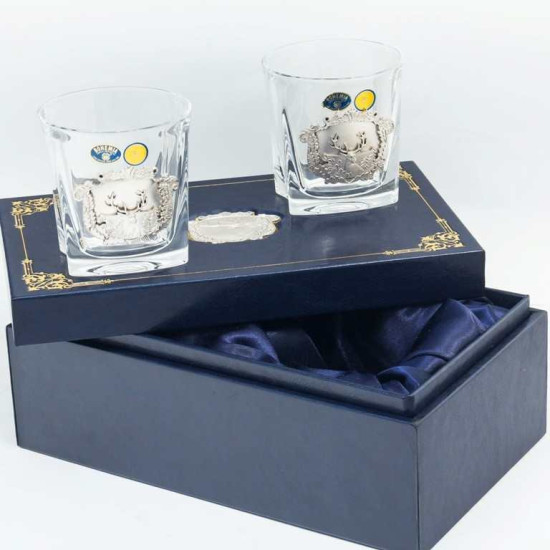 Подарунковий набір келихів для віскі  "Bohemia"- "Срібний олень". 