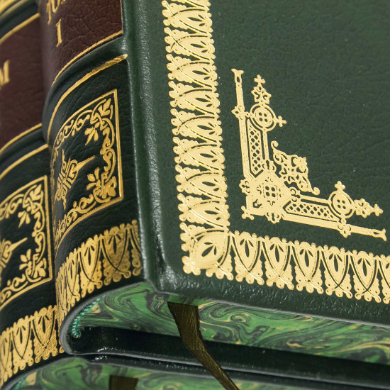 Подарункове видання "Зібрання творів" М.Ю. Лермонтова у 2-х томах з реплікою посрібленої монети на честь 175-ччя з дня народження поета