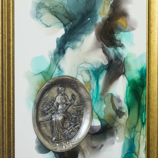 Авторське панно "Деметра". (Репліка срібної тарілки кінця XIX ст.) (Номінант Luxembourg Art Prize 2024)