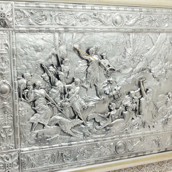 Картина "Полювання амазонок" (мідь, сріблення)