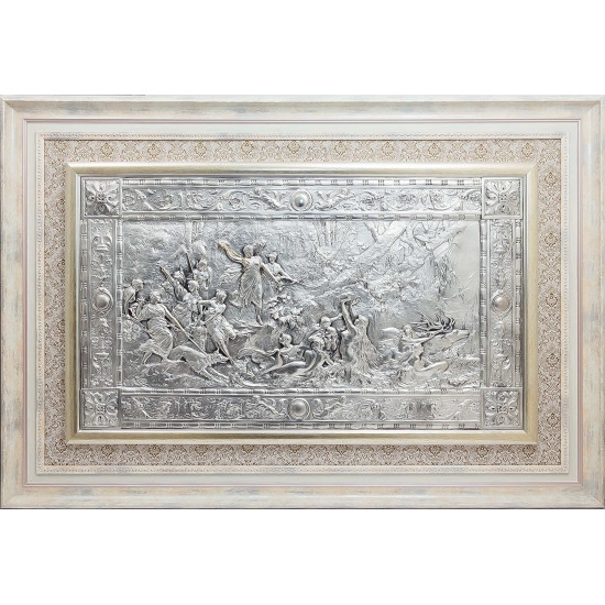 Картина "Полювання амазонок" (мідь, сріблення)