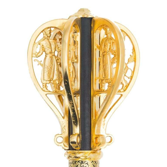 Булава (пернач) у футлярі з гетьманами України