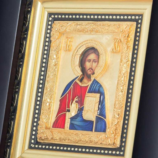 Ікона "Господь Вседержитель" з емальєрним розписом