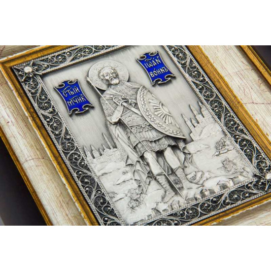 Ікона "Іоан Воїн" посріблена