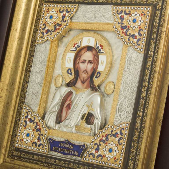 Ікона "Господь Вседержитель" з декоративними кутами