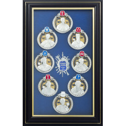 Історичний подарунок "Гетьмани України" (мідь, сріблення, позолота, емалі)