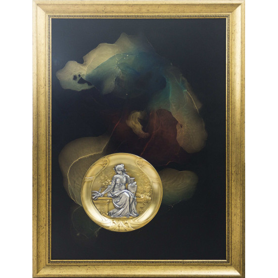 Авторське панно "Артеміда". (Репліка срібної тарілки кінця XIX ст.) (Номінант Luxembourg Art Prize 2024)