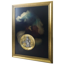 Авторське панно "Артеміда". (Репліка срібної тарілки кінця XIX ст.) (Номінант Luxembourg Art Prize 2024)