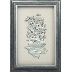 Авторське панно - оберіг "Фіалки" (мідь, сріблення)