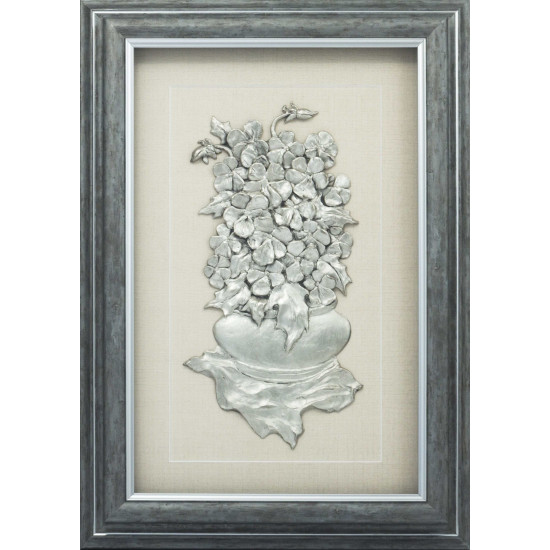 Авторське панно - оберіг "Фіалки" (мідь, сріблення)