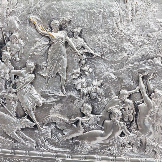 Картина "Полювання амазонок" (мідь, сріблення)