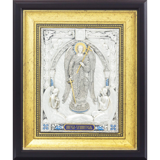 Ікона "Ангел Хранитель" з емалевими кутами