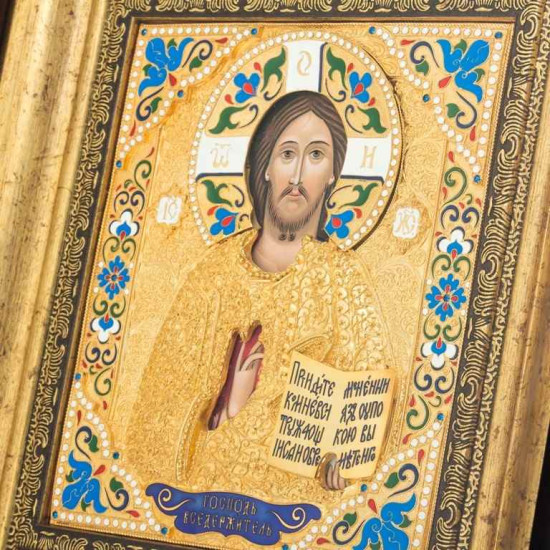 Ікона "Господь Вседержитель" з інкрустацією