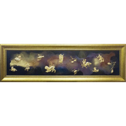 Авторське панно "Зодіакальні сузір'я" (метал, позолота, каміння, спиртовий живопис)