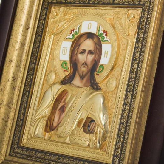 Ікона "Господь Вседержитель" під склом у дерев'яному багеті