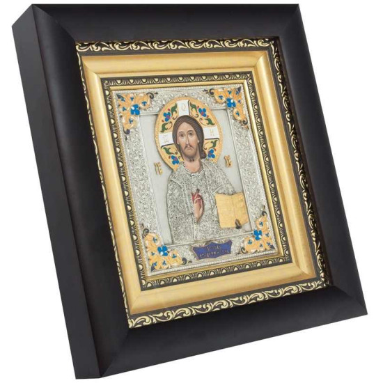 Ікона "Господь Вседержитель" з емалевим розписом