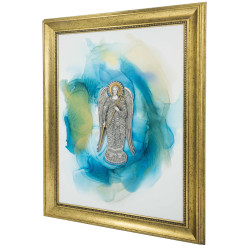 Авторське панно «Ангел - хранитель".  (Позолота, сріблення, емалі, живопис). Номінант Luxembourg Art Prize 2024.