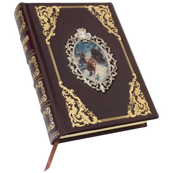 Подарункове видання "Енциклопедія полювання" з металевим посрібленим декором та картиною на металі