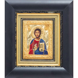 Ікона "Господь Вседержитель" з емальєрним розписом