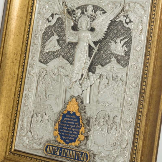 Ікона "Ангел Хранитель" у біло-золотому багеті