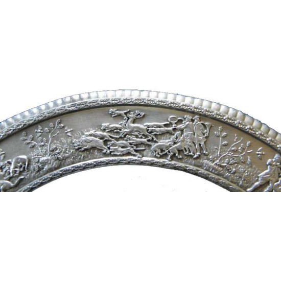 Кабінетне панно "Полювання на глушця" (мідь, сріблення)