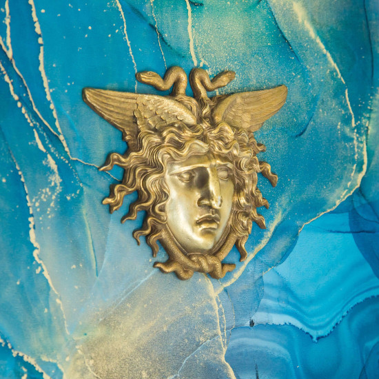 Авторське панно. Картина - оберіг "Вітрильник удачі" (Водяні посріблені знаки зодіаку з інкрустацією Сваровські). (Номінант Luxembourg Art Prize 2024)