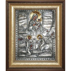 Ікона Тихвінської Богоматері із зображенням явлення Пресвятої Богородиці паламарю Георгію