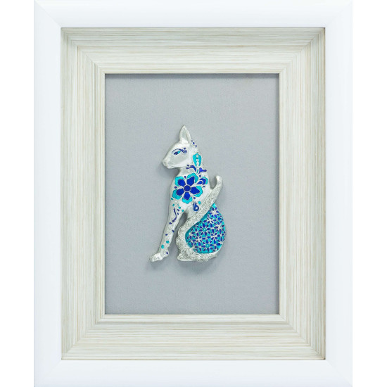 Подарунок «Кіт» (метал, сріблення, емалі)