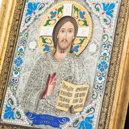 Ікона "Господь Вседержитель" (італійські емалі)