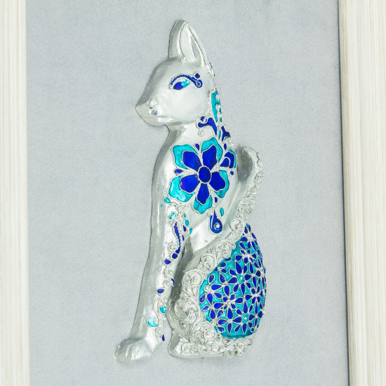 Подарунок «Кіт» (метал, сріблення, емалі)