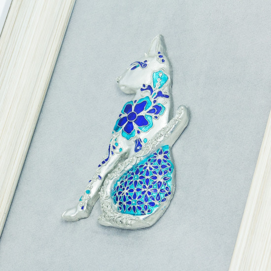 Подарунок «Кіт» (метал, сріблення, емалі)