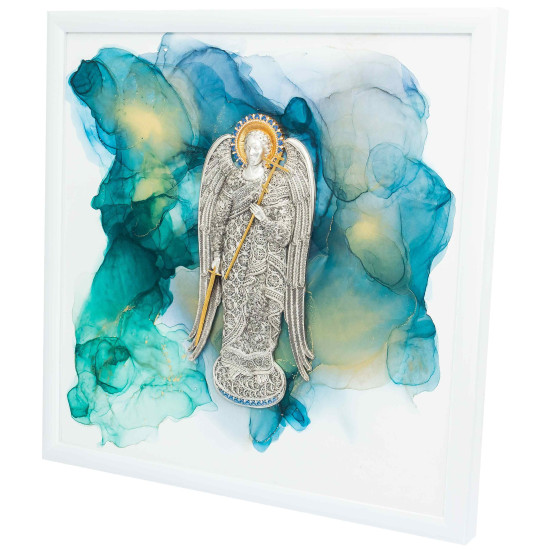 Авторське панно «Ангел - хранитель". (Номінант Luxembourg Art Prize 2024), (позолота, сріблення, емалі, живопис)