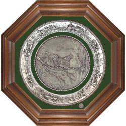 Кабінетне панно "Полювання на глушця" (мідь, сріблення)