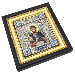 Ікона "Іоан Воїн" з металевим мереживом