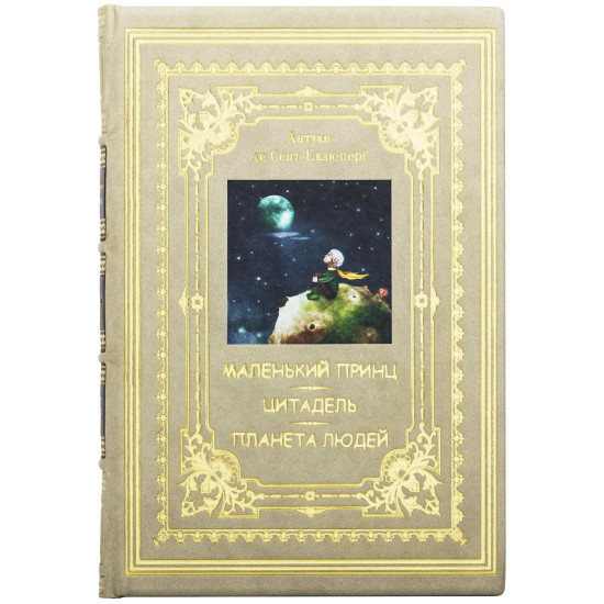 Подарункове видання "Маленький принц. Цитадель. Планета людей»  Антуан де Сент-Екзюпері з декором картиною на тканині