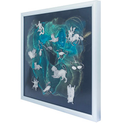 Авторське панно "Знаки Зодіаку".  Ювелірна робота за "Атласом зоряного неба". (Сріблення, інкрустація камінням Сваровські). (Номінант Luxembourg Art Prize 2024)