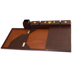 Представницький письмовий настільний набір "Державний символ" з позолотою та інкрустацією камінням Сваровські