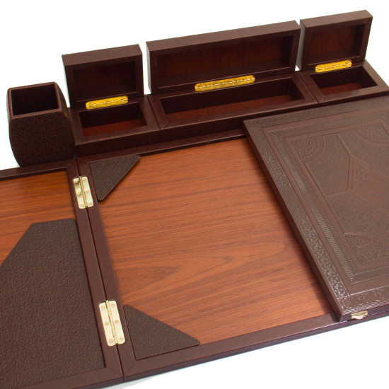 Представницький письмовий настільний набір "Державний символ" з позолотою та інкрустацією камінням Сваровські