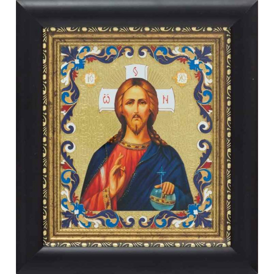 Ікона "Господь Вседержитель" з емалями