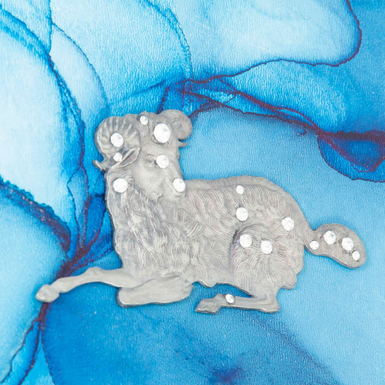 Авторське панно "Фортуна" з металевими посрібленими фігурами з інкрустацією Сваровські