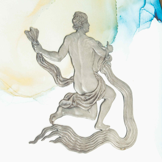 Авторське панно "Фортуна" з металевими посрібленими фігурами з інкрустацією Сваровські