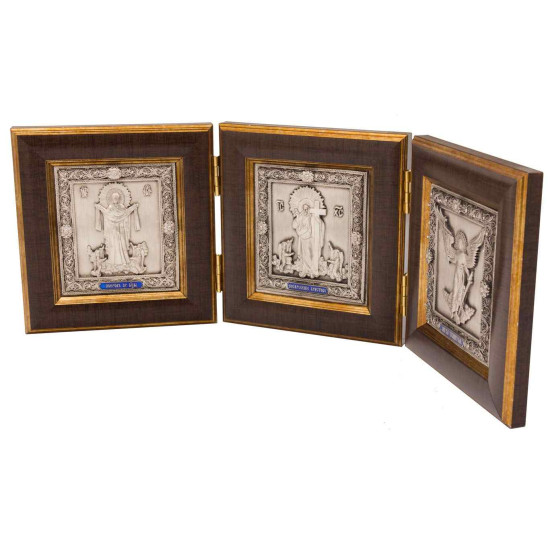 Подарунковий Складень "Покров, Спаситель і Ангел Хранитель"